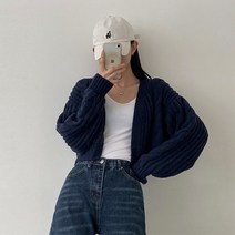 더핑크 / [더핑크] 베아 꽈배기 크롭 니트 볼레로 가디건
