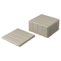 이케아 룬넨 30cm 9개 조립 마루 잔디 데크 타일 발판 베란다 발코니, 베이지