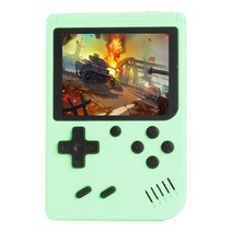 ALLOYSEED 500 게임 레트로 비디오 게임 콘솔 휴대용 포켓 미니 핸드 헬드 게임 플레이어 기계 선물 어린이, 03 Green No Handle_04 스페인