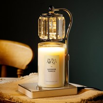 캔들백화점 롱스퀘어 크리스탈 ELSA 캔들워머+소이캔들 대용량 1000ml 대왕캔들 세트, ELSA 실버화이트+라벤더바닐라