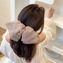 루즈루나 나풀 겹겹 리본 쉬폰 자동 헤어핀