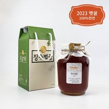 예천 특산 장수벌꿀 천연 토종 아카시아 잡화 밤꿀 2.4kg 1.2kg 유리단지꿀, 2개, 장수 야생화꿀 2.4kg