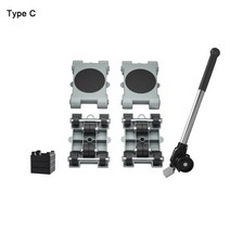 무소음바퀴 우레탄 대차 카트 소형 구르마 4인치 핸드카 고하중 중하중용캐스터 의료용 접이식 6인치중량 헤비 듀티 가구 리프터 운송 이동 슬라이드 휠 쉬운 도구 세트 롤러 바 수공구, 10.Type C