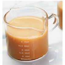 바리스타 내열유리 눈금 커피 샷 잔 75ml 유리잔 컵