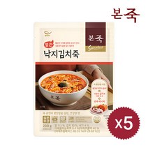 [본죽] 파우치 낙지김치죽 200g 1+1+1+1+1 5팩, [본죽] 파우치 낙지김치죽 200g 5팩