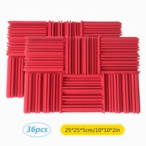 ammoon 고밀도 난연 스튜디오 흡음재 어쿠스틱품 25*25*5cm, 36개, 레드