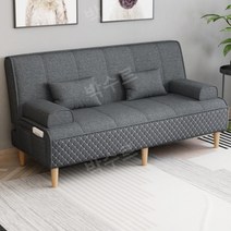 침대겸용쇼파 3인용 소파베드 매트리스 트랜스폼 더블, [탈착 세탁가능] 1.2m 팔걸이2 쿠션2, 짙은 회색