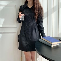 여자 핀턱셔츠 카라넥 러블리 데이트룩 봄 미니원피스