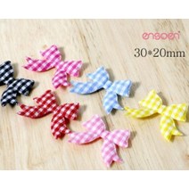 체크 꼬리리본 초음파 (30x20mm)10개 부자재 장식 액세서리, 체리