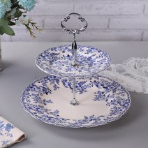 존슨브라더스 2단3단 디저트 트레이 케이크 케잌접시 마카롱접시 북유럽 스텐드, B타입실버