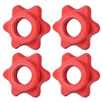 4pcs 25mm Dumbbell Barbell Handbell Bar 클립 스크류 나사 너트 강도 훈련을위한 슬립 스핀 잠금 고리 칼라 육각 너트, 빨간색