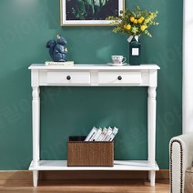 직사각형 원목 복도 현관 거실 콘솔 테이블 장식장, white_100cm