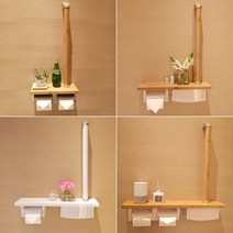 화장실 인테리어 휴지걸이 2롤 원목 우드 벽부착, 단일사이즈, C