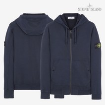 스톤아일랜드 23FW COTTON 플리스 풀집업 브러쉬 후드자켓 DB