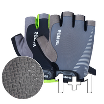 1+1 리빙스튜디오 자전거 등산 스포츠 반장갑, 그레이+그린