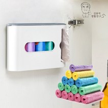 듀올 비닐봉투 수납케이스 + 분리수거 재활용 쓰레기봉투 75매 세트 김용석생활연구소, 화이트, 색상랜덤