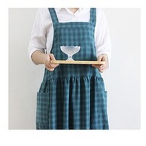 강남콩 앞치마 체크 오선체크 멜빵 원피스 어린이집 카페 매장 편안한 홈웨어 아이보리체크 그린체크