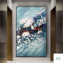 [G0갤러리] 추상화 유화 직접그린 핸드패인팅 캔버스 인테리어 그림 액자 오렌지 커플 연인, 40x60cm no frame, N