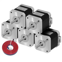 usongshine 5pcs nema17 스테퍼 모터 48mm 42 모터 nema 17 모터 42bygh 1.7a17hs8401 모터 3d 프린터용 4리드 cnc xyz, 협력사, 17hs8401-듀퐁