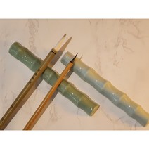 [연희필방] 고급 경덕진 도자 대나무형 필산 붓받침대 붓거치대 서진 문진겸용, 1.밝은하늘빛