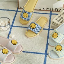 데코뷰 스마일 부클자수 실내화, 러블리블루, 1개