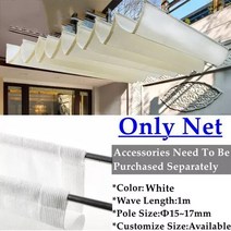 차수막 장마 자동차 비 야외 HDPE 자외선 차단 텔레스코픽 웨이브 햇빛 가리개 항해 전망대 정원 차양 테라스 그물 수영장 그늘, [01] WHITE, [10] 2mx3m