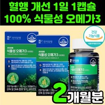 직장인 혈관 건강 식물성 비린내 어취 없는 오메가3 캡슐 오메가 스리 쓰리 추천 혈행 개선 영양제 비타민D 30대 40대 여성 여자 혈중 콜레스테롤 혈관 관리 해조류 오메가3리, 2박스(2개월분)