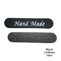 가죽 수제 태그를 바느질을위수제 라벨 Diy 로고 스티치 태그 가방 패치 공예 액세서리, 03 Black label 24pcs