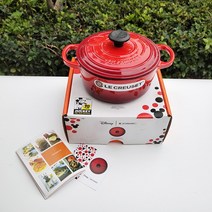 Lecreuset [르쿠르제] 미키 콜라보 양수 주물 무쇠냄비 18cm 신혼부부 집들이선물, 레드, 지름18cm 1.8L