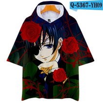 3D프린트 Anime Black Butler 쿠로시 츠지 Oversized T Shirt 여성 남성 4939819275, XXS, 010