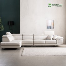우아미 베소 6인 카우치 코너형 가죽 소파 2color, 라이트그레이_좌형