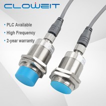스위치 원주형 유도 장거리 근접센서 Cloweit M30 10 15mm 형 근접 센서 1000Hz 자동 위치 제어 플매트 카펫 매트 러그인 케이블 IP66 LMT30, [02] LMT30-10 10mm, [04] PNP NC, [01] Without Cable