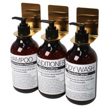 로맨틱노벰버 520ML 브라운 욕실디스펜서&디스펜서 홀더, 브라운 라벨1화이트 & 홀더(골드) 3P 세트