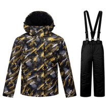 주니어스키복 스키복 스키 복 방풍 방수 따뜻한 눈 세트 바지 와 소년 겨울 스키와 스노우 보드 자켓