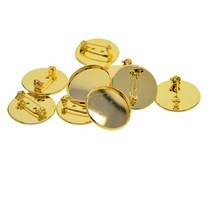 GHSHOP 10pc 구리 25mm 카보 숑 트레이 브로치 핀 패드 브로치 라운드 걸쇠 핀 디스크 결과 용품 공예 diy 보석 찾기 도구, 설명, 황금