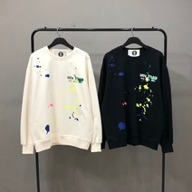 맨스토리 남자 오버핏 이중지 뮤트 페인팅 맨투맨