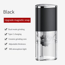 Portable Electric Coffee Grinder TYPE C USB Charge Beans Pulverizer, 02 Black