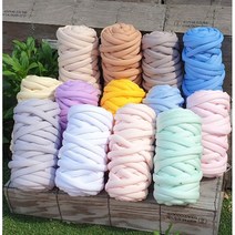 뉴 자이언트얀 빅얀 점보얀 암니팅 핑거니팅 가방 방석 블랭킷 뜨기, 1KG, 딥스카이블루N