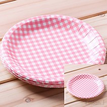 리시안제이 18CM 종이접시 핑크 10개입 펄프접시 일회용접시