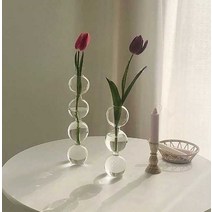 방울방울 버블 꽃꽂이 투명 유리 화병 장식 인스타, 4. 브라운 4 볼