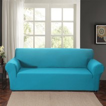 쇼파천갈이 3인용 4인용 여름 쇼파 소파 패드 덮개 천 커버 고급 탄성 스트레치 가구 거실 케이스 에 대 한 탄성 슬립 1234 장소, 4인승 235-300cm, 하늘색