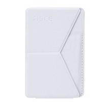 ISEE아이시 스탠드 맥세이프 그립톡 가죽 카드지갑, 화이트, 1개