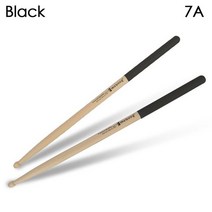 드럼패드 드럼스틱 전자드럼 미끄럼 방지 손잡이가 있는 5A/7A 나무 드럼 스틱 타악기 도구 플라스틱, 09 Black-7A
