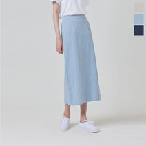 EXC 린넨 하프 밴딩 롱 스커트 (3컬러)