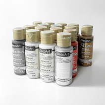 데코아트 펄 메탈릭 아크릴 물감 16색 (공식 색상표 표시) 석고방향제전용 색소 염료 그림 채색까메오 캔들 색칠, 11 베네시안 골드