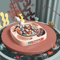 낚시놀이 돌 두돌 3세 아기 유아 장난감 회전 낚시 놀이 낚시게임 낚시대, 핑크