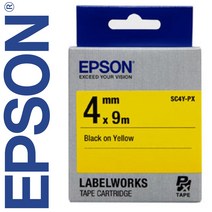 *정품* [ EPSON ] 라벨테이프, SC4Y-PX [4mm 노랑/검정글씨]
