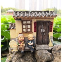 정원 꾸미기 노부부 실내 테라스 한옥 장식 미니어처 수지 선물, 935-6 흔들의자