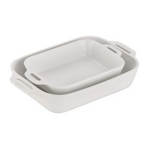 컴퍼니24 스타우브 세라믹 사각 오븐용 베이킹 팬 2개 세트, Matte White_Baking Dish Set