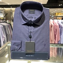 예작 예작 남성정장와이셔츠 잔잔체크 신사자수 슬림핏 긴팔 (YJ1FBS932NY)